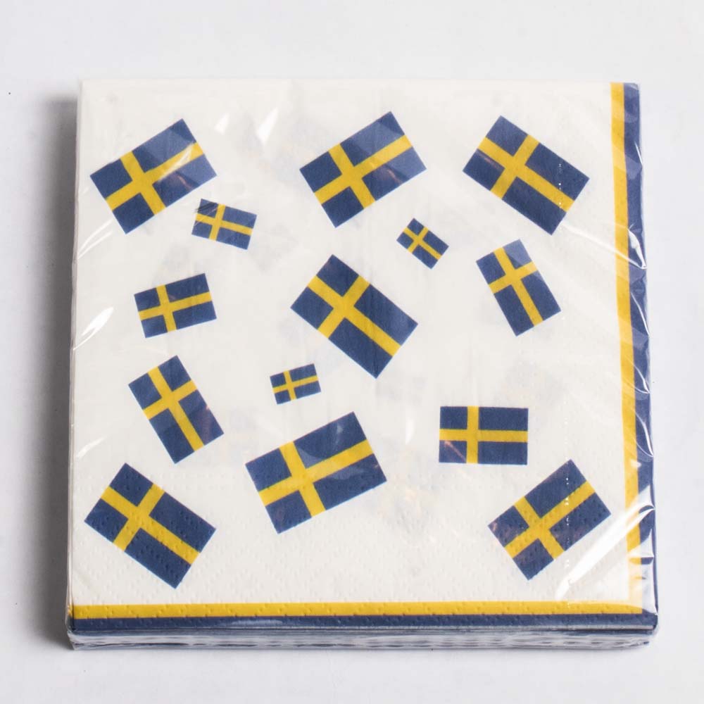 Lunch Napkin - Floating Swedish Flags