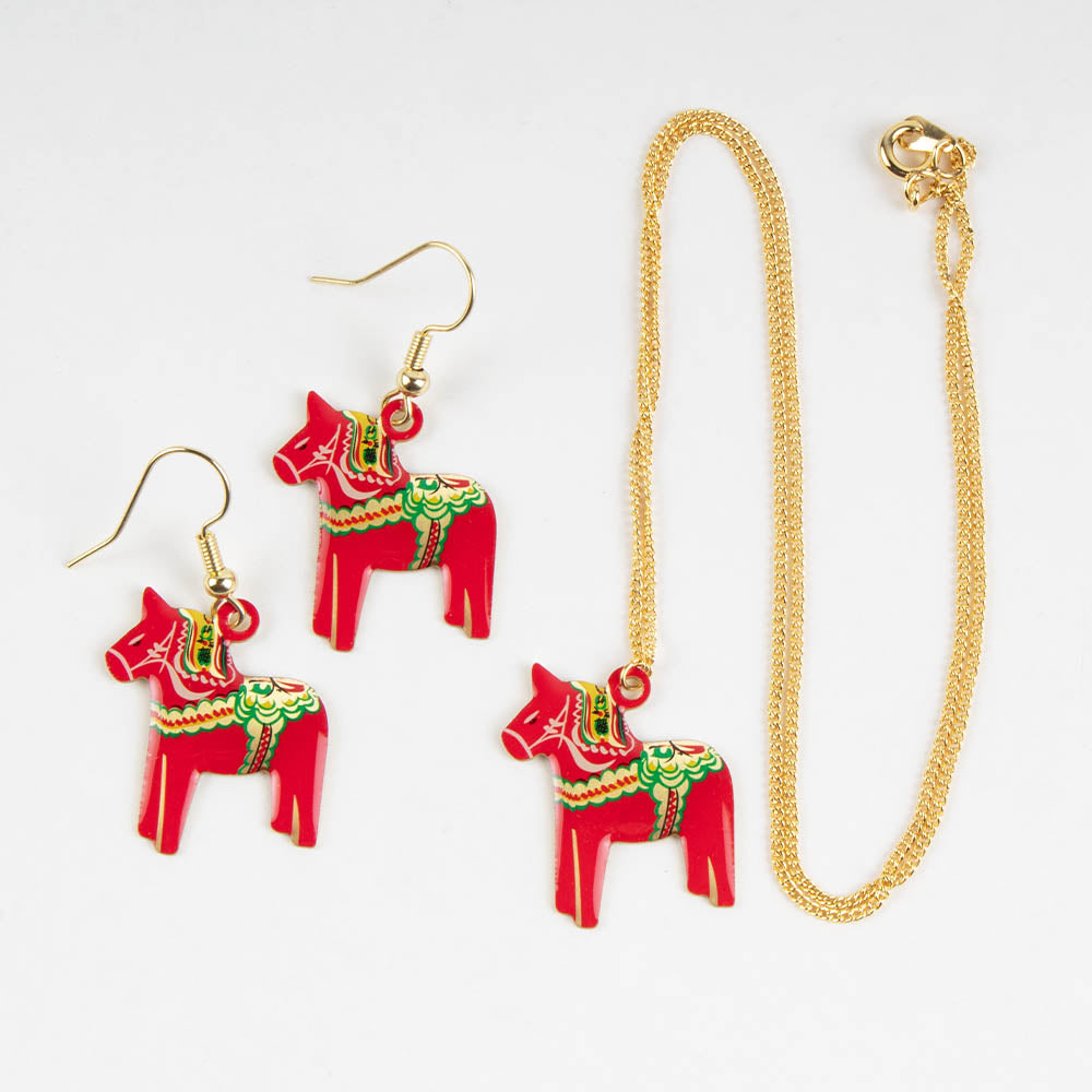 Earrings - Dala Horse