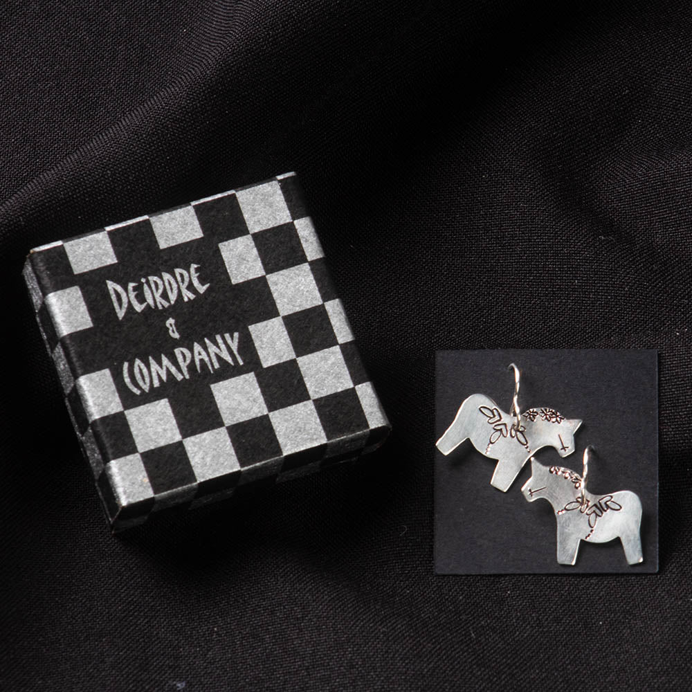 Dala Horse Sterling Silver Earrings