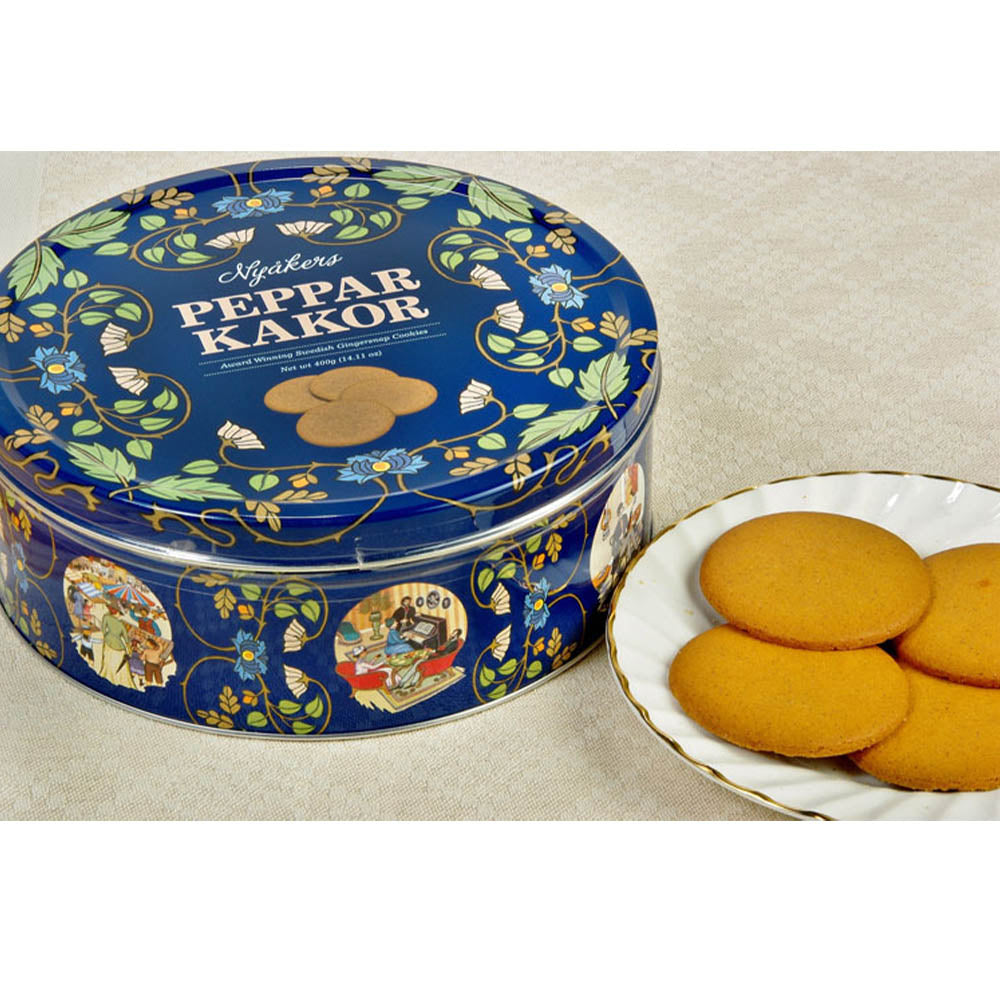 Nyåkers Pepparkakor Cookie Tin - Blue