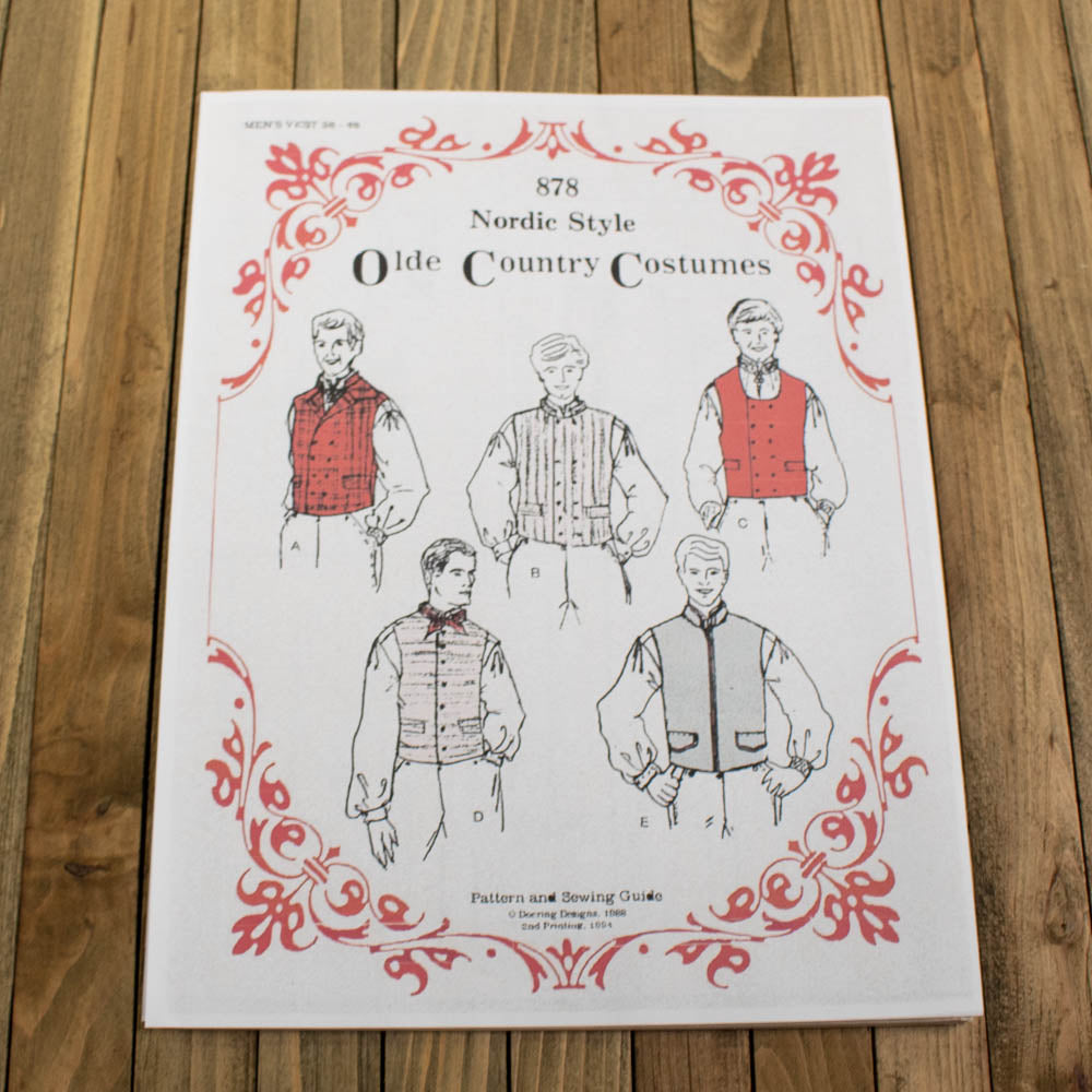 Mens Nordic Folk Costume Vest Pattern