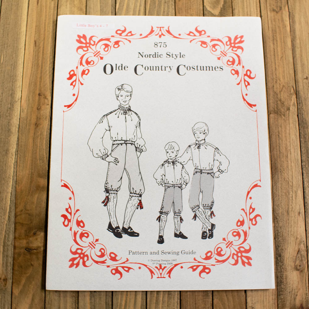 Little Boys Nordic Folk Costume Shirt & Pants Pattern