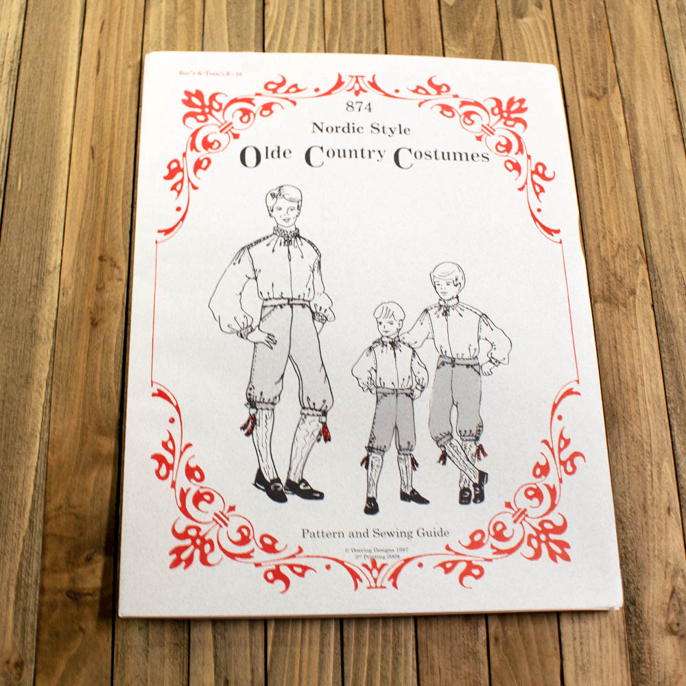 Big Boys Nordic Folk Costume Shirt & Pants Pattern
