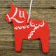 Ornament - Hemslöjd Dala Horse Variety, 4 pack