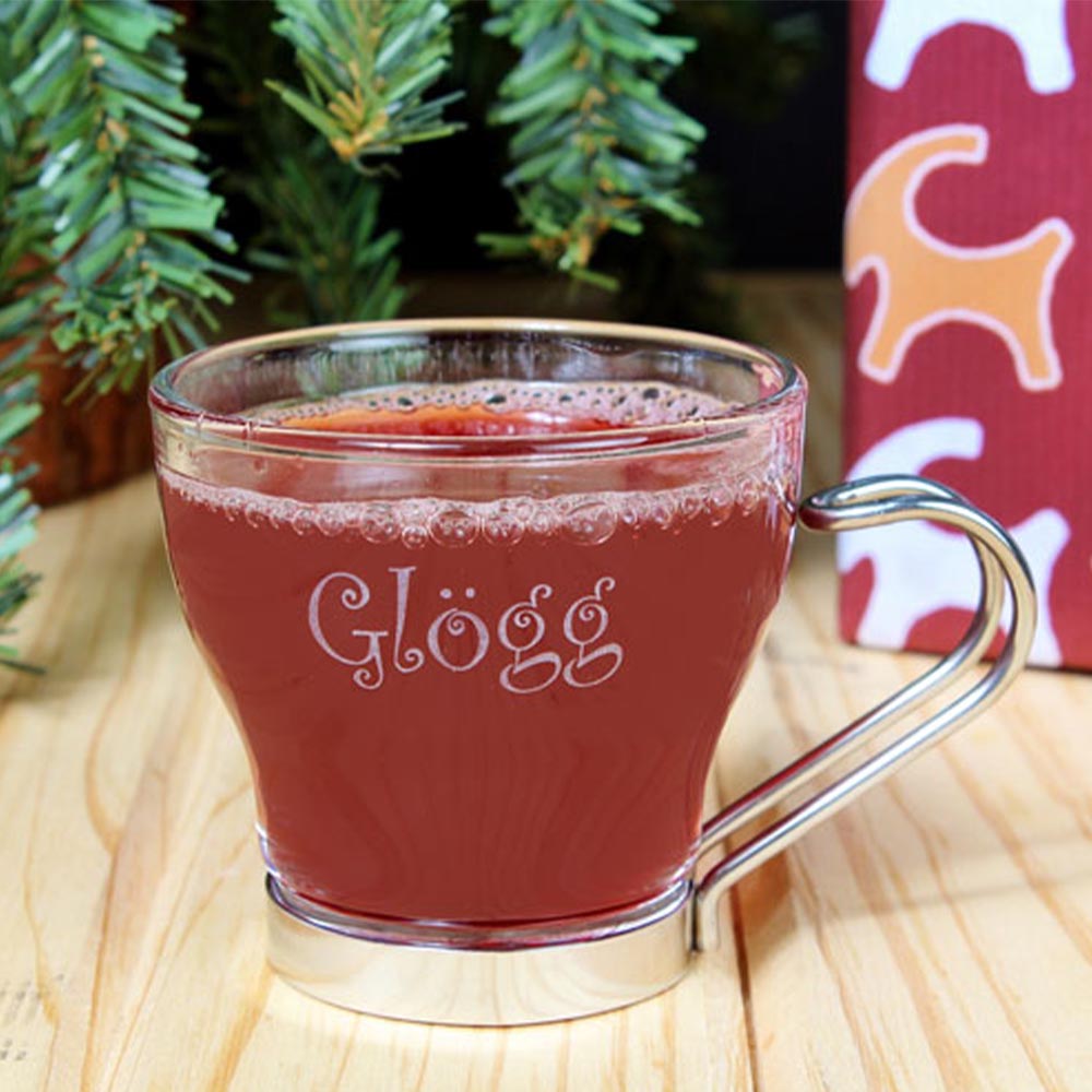 Hemslojd Swedish Gifts Etched Glögg/Glogg Cup, set of 4