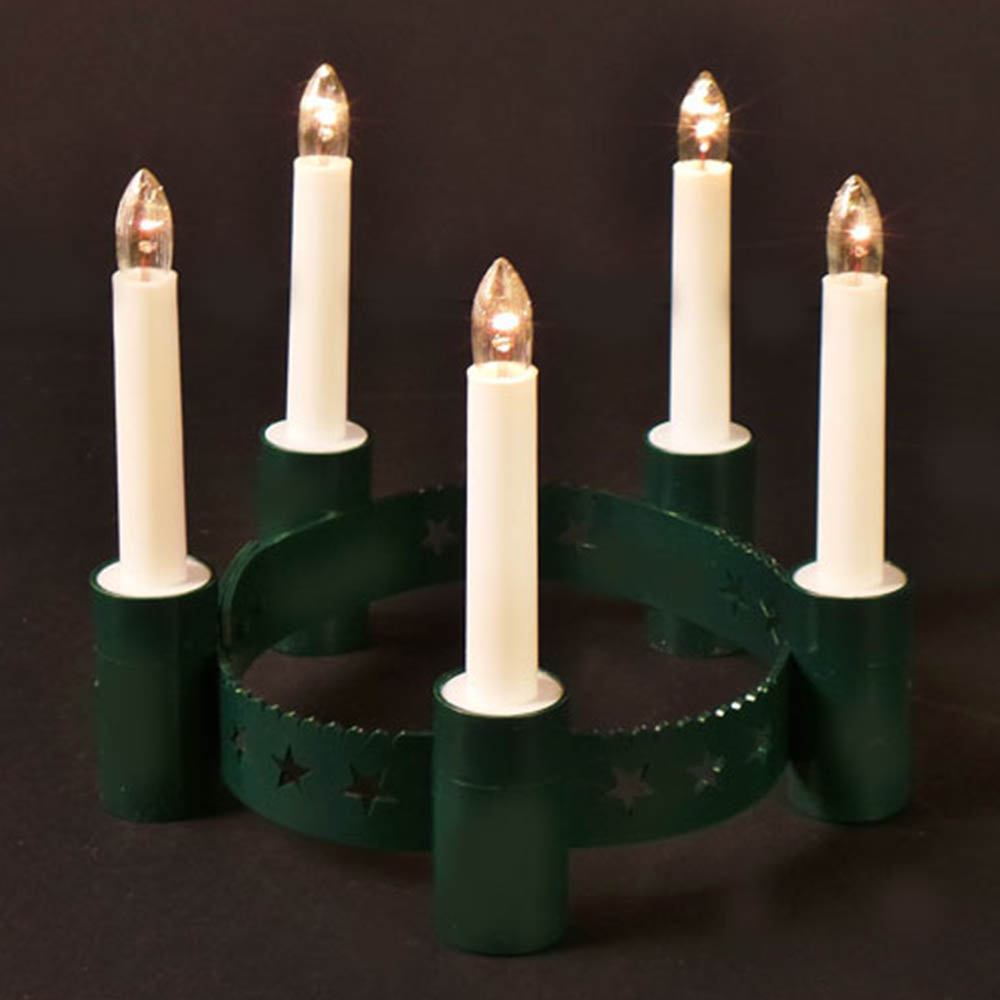 Green Lucia Crown with SafeCandles