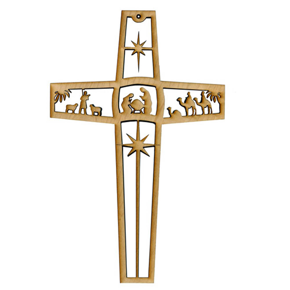 Nativity Cross Wall Decor