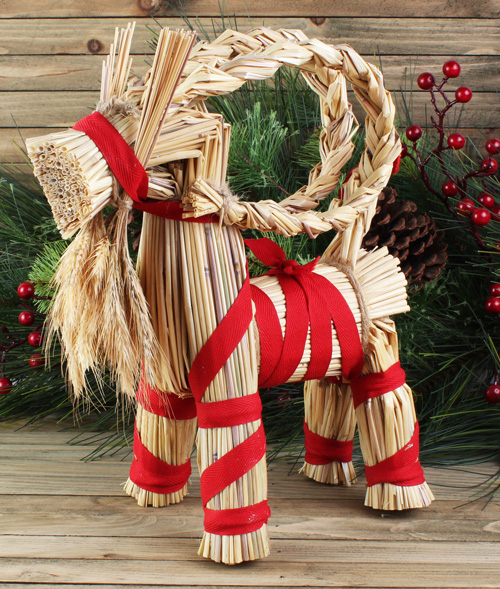 Hemslojd Swedish Gifts 12 inch Julbock / Straw Christmas Goat