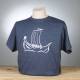 T-Shirt - Viking Ship, heathered navy